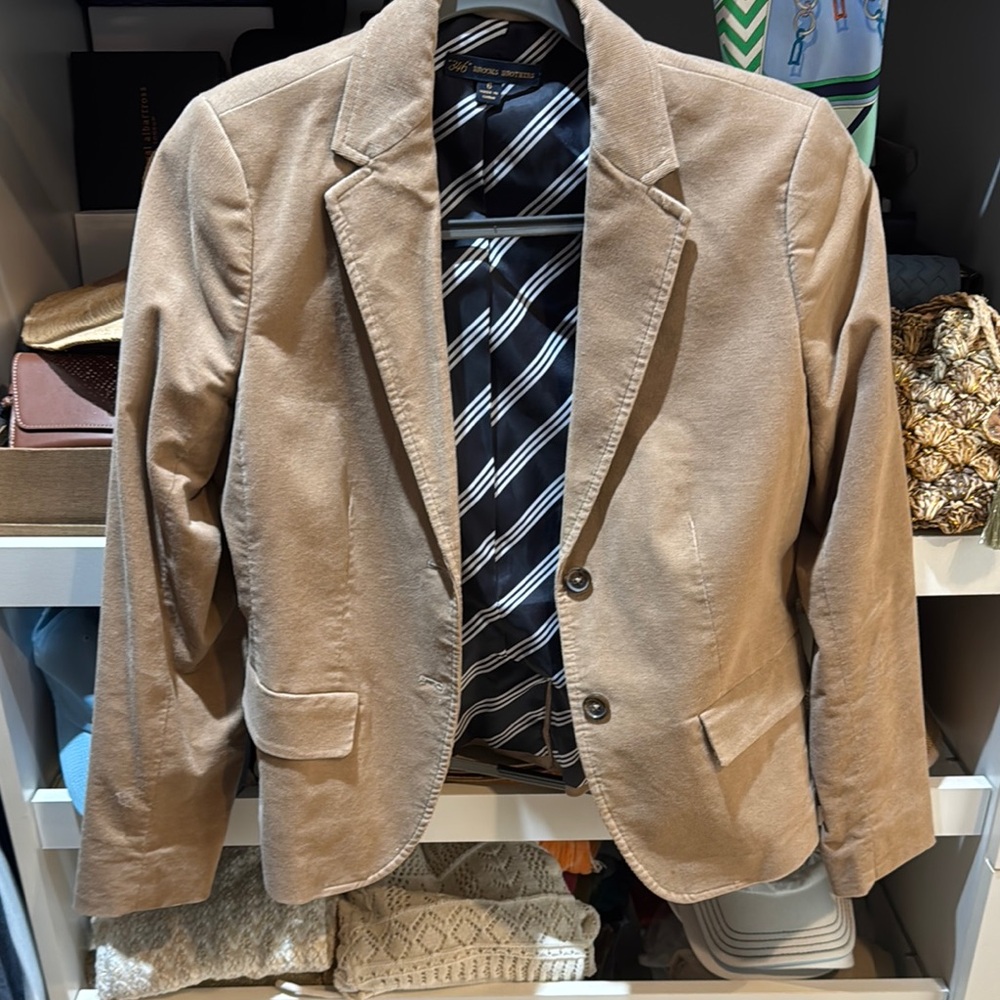 Brooks Brothers Tan Blazer with Striped Lining